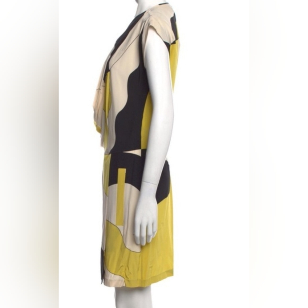 Diane von Furstenbeeg Abstract Print Draped Wrap Silk Dress Size 6 - Picture 6 of 12